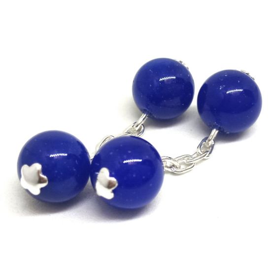 Sub foto Gemelos bolas piedras naturales plata