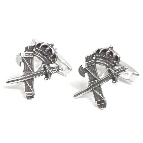 Foto principal Gemelos insignia Guardia Civil plata