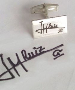 Foto principal Gemelos de plata rectangulares firma